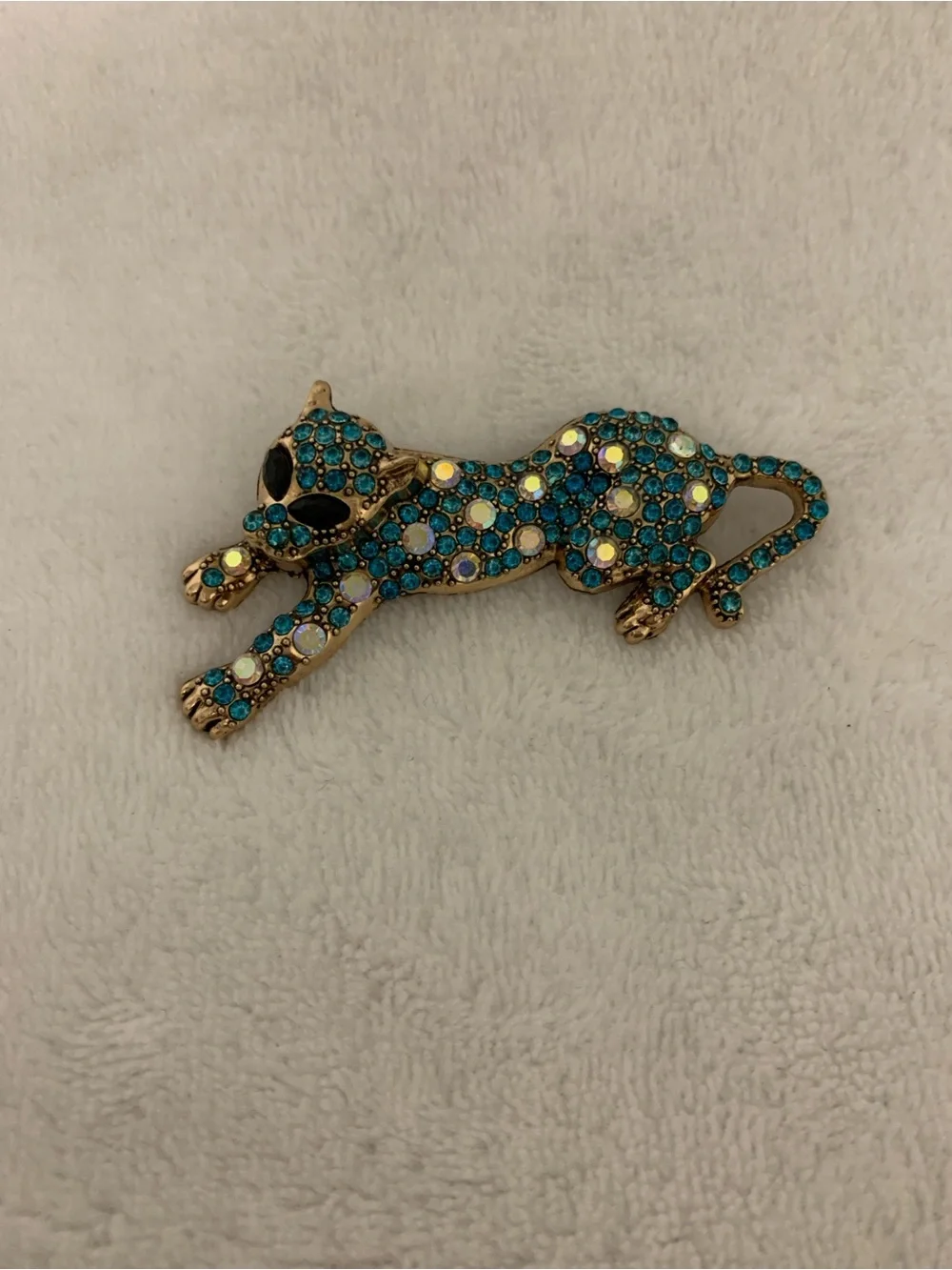 Leopard Brooch - Turquoise